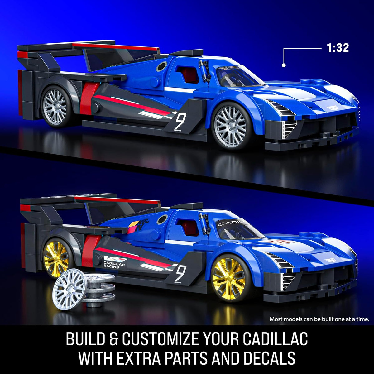 Hot Wheels Brick Shop Cadillac Project GTP Hypercar 1:32 Scale Model Toys for Kids