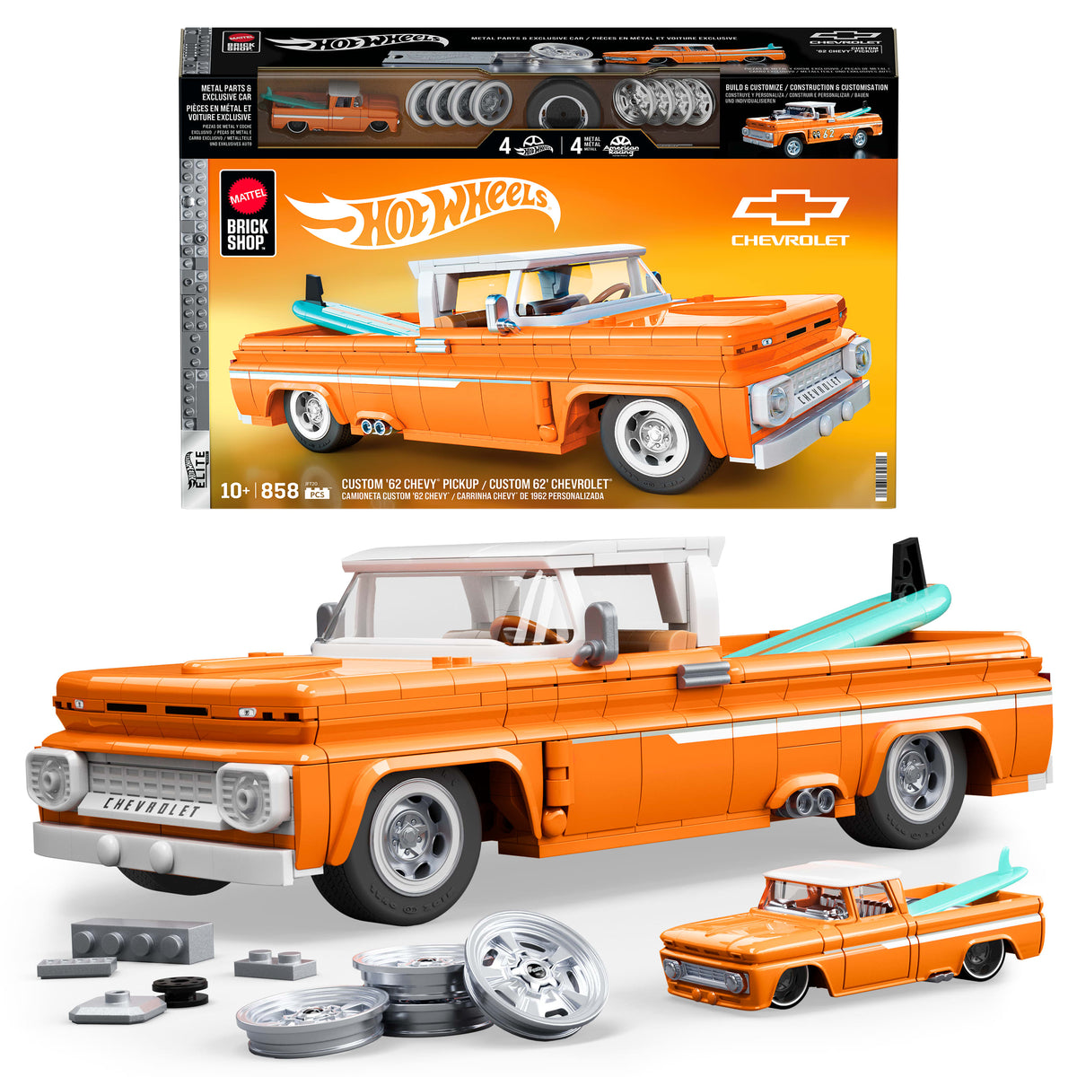 Hot Wheels Brick Shop Custom Chevy Pickup 1:16 Scale Collectible Set