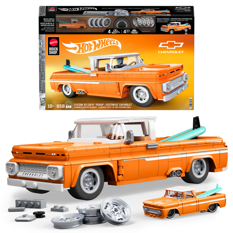 Hot Wheels Brick Shop Custom Chevy Pickup 1:16 Scale Collectible Set