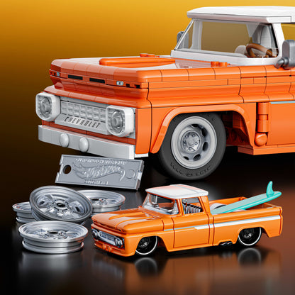 Hot Wheels Brick Shop Custom Chevy Pickup 1:16 Scale Collectible Set