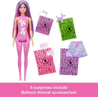 Barbie Balloon Animals Color Reveal Surprise Collectible Doll Toy for Kids