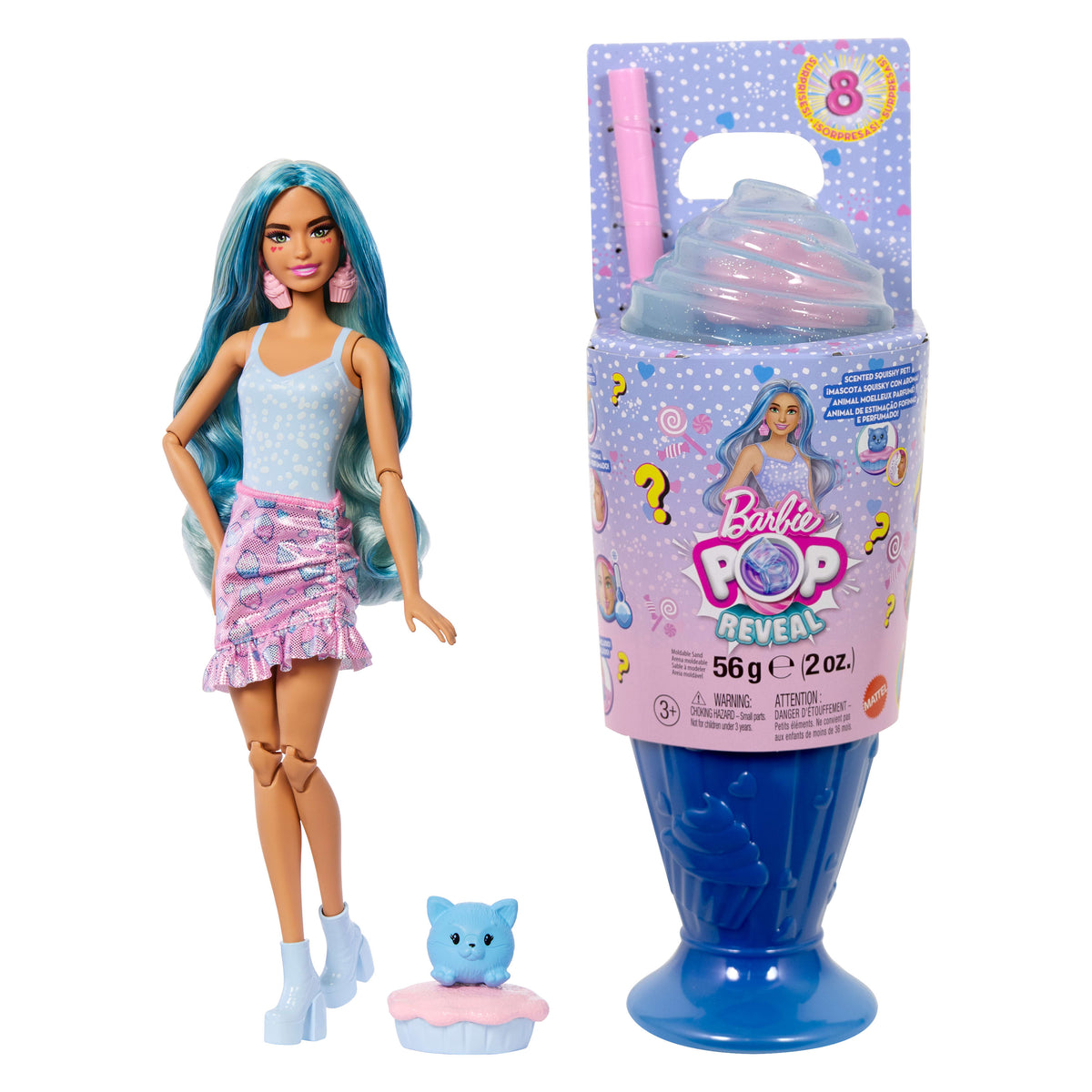 Barbie Pop Reveal Treat Series Fashion Doll with 8 Surprise Accessories