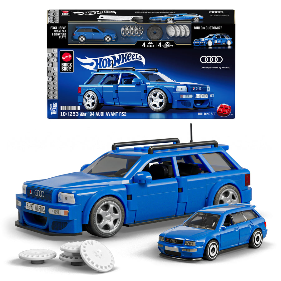 Hot Wheels Brick Shop '94 Audi Avant RS2 1:32 Scale Model Building Kit