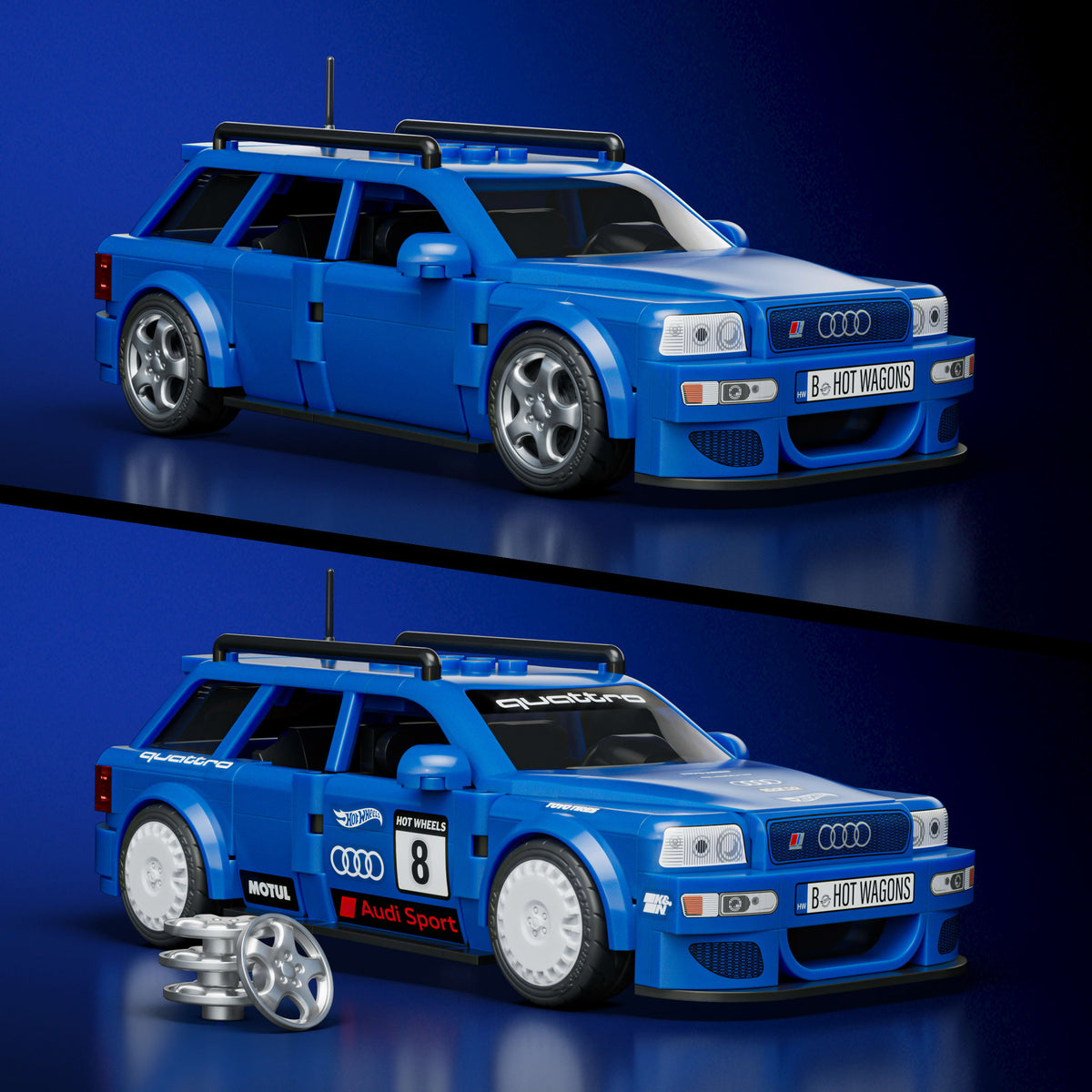 Hot Wheels Brick Shop '94 Audi Avant RS2 1:32 Scale Model Building Kit