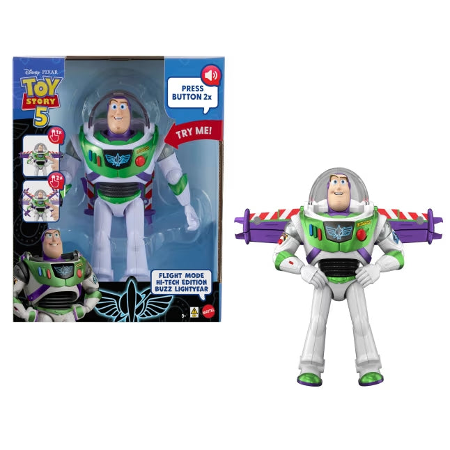 Disney Pixar Toy Story 5 Flight Mode Hi-Tech Buzz Lightyear 12 Inch Talking Figure