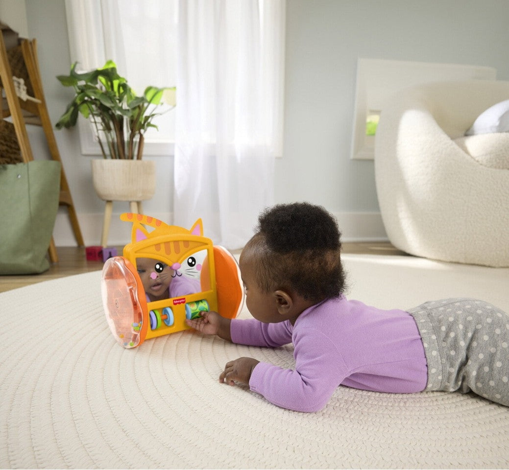 Fisher-Price Crawl-After Kitty Mirror Baby Activity Toy