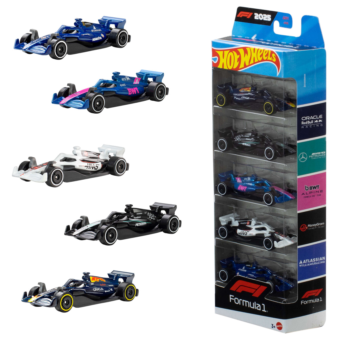 Hot Wheels Premium F1 Race Car 5-Pack 1:64 Scale