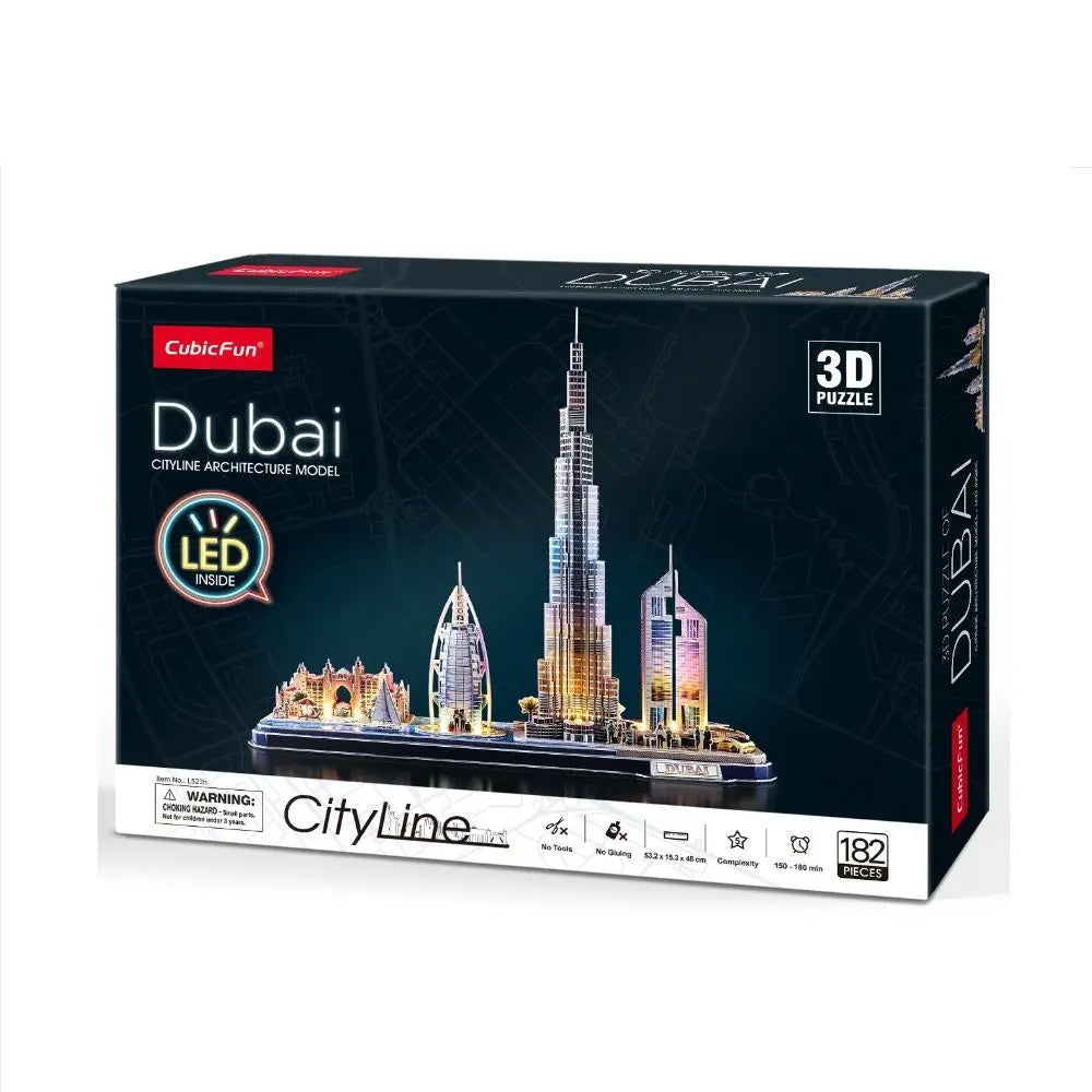3D Puzzle City Line Dubai UAE 182-Piece Battery-Operated