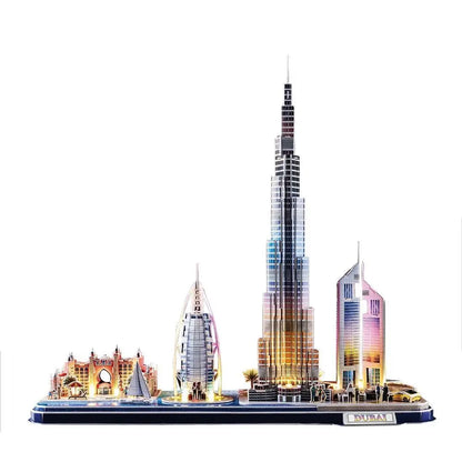 3D Puzzle City Line Dubai UAE 182-Piece Battery-Operated