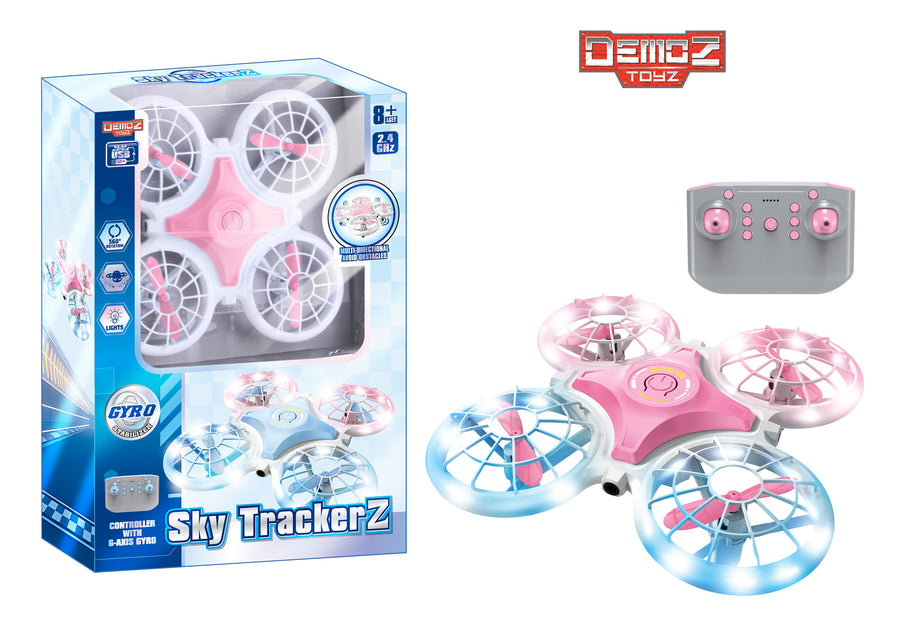 Demoz RC Sky Trackerz 2.4G Light Pink Battery-Operated Flying Toy