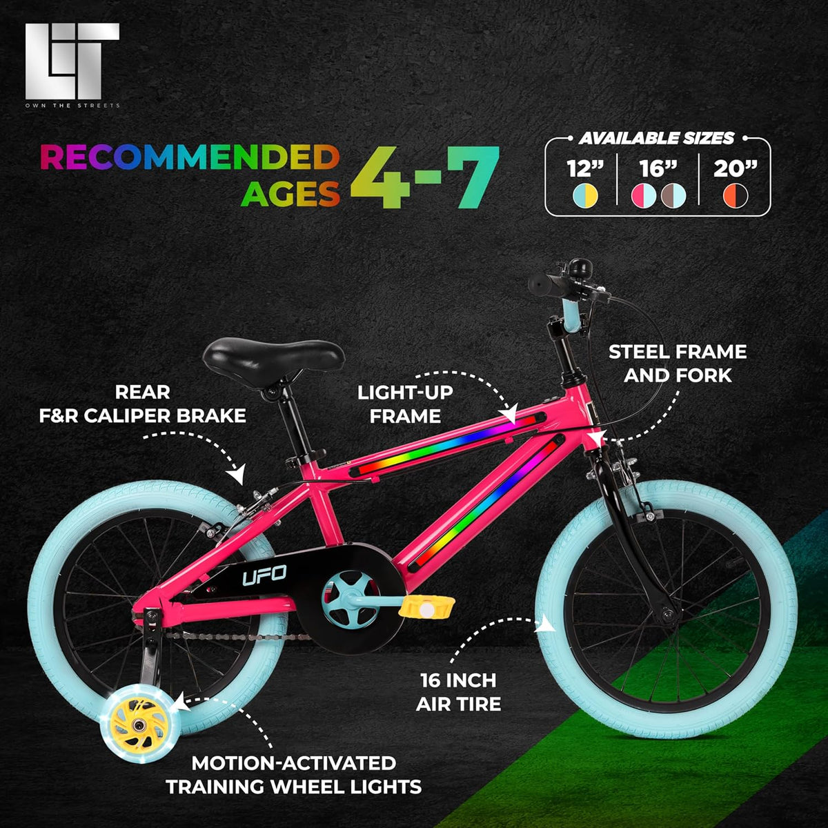 Spartan Lit UFO Bicycle Hot 16 - Inch