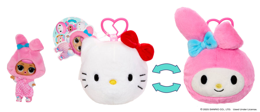 L.O.L. Surprise Loves Hello Kitty Reversible Plush Surprise Collectible - Sold per Piece (Random Selection)