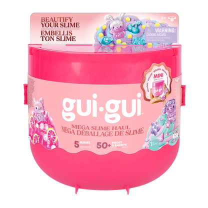 Gui Gui Mega Slime Haul 5-Piece Slime Kit with 50 Mix-In Elements for Kids Creative Sensory Play