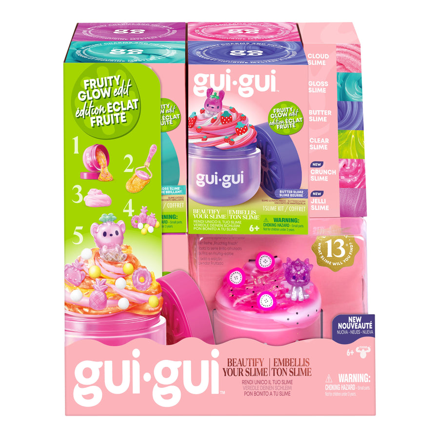 Gui Gui Slime Fruity Glow Single Pack Assorted Color Sensory Slime Toy for Kids Creative Play