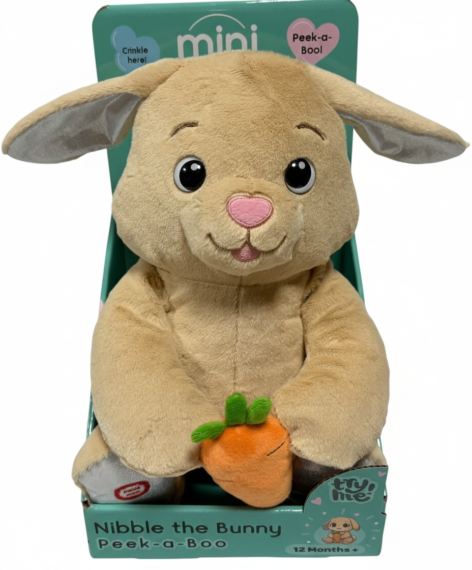 Mini Melody Peekaboo Nibbles the Bunny Interactive Plush Toy - 28cm