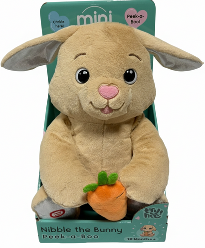 Mini Melody Peekaboo Nibbles the Bunny Interactive Plush Toy - 28cm