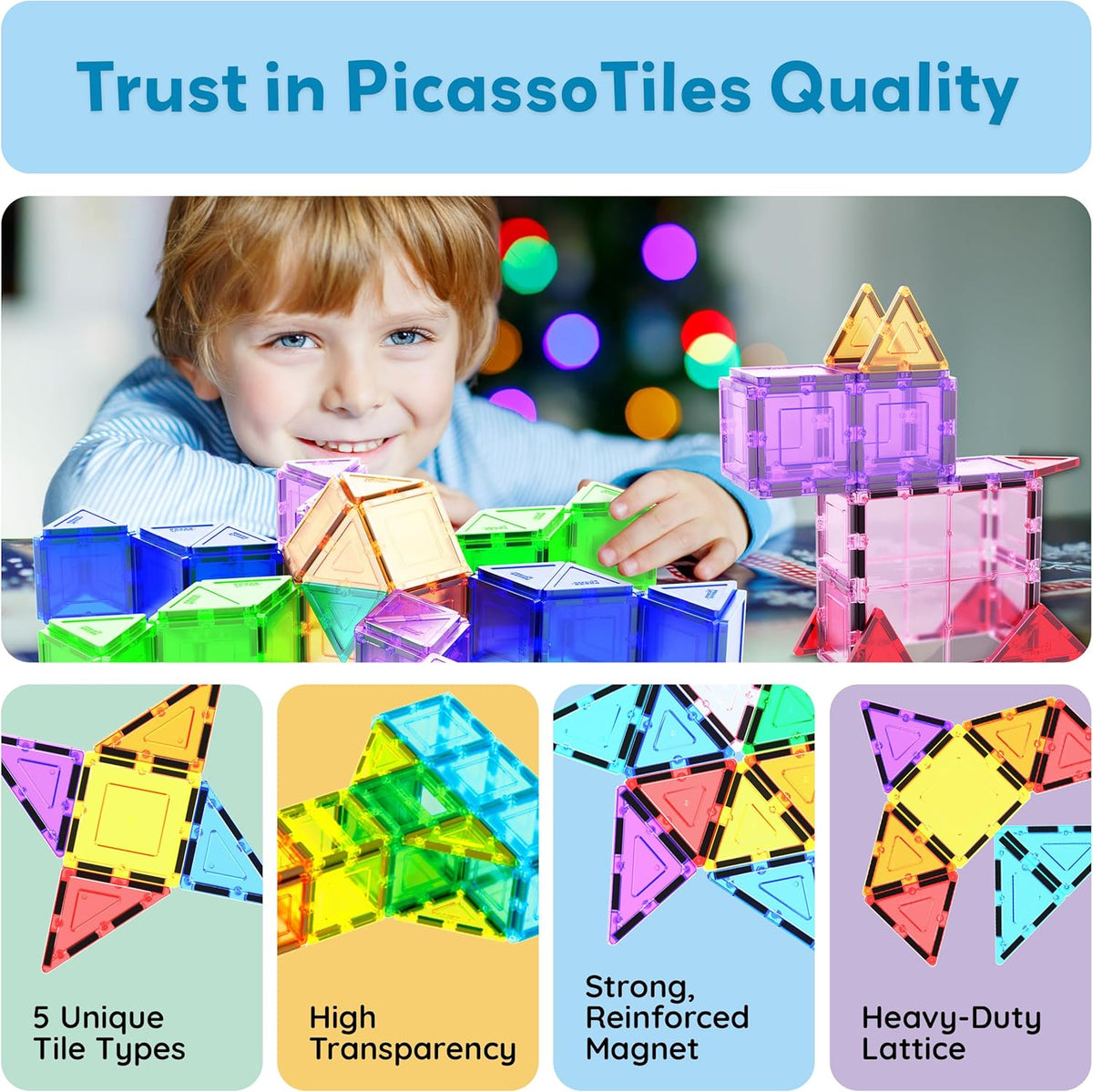 Picasso Magnetic Tiles With Case 101-Piece