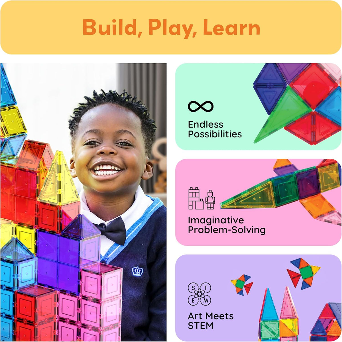 Picasso Magnetic Tiles Building Blocks 100-Piece