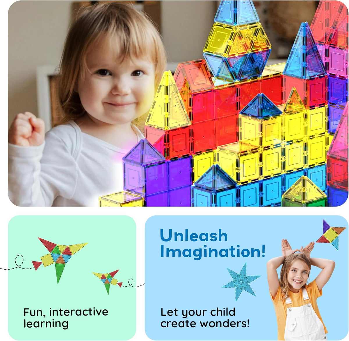Picasso Magnetic Tiles Building Blocks 100-Piece