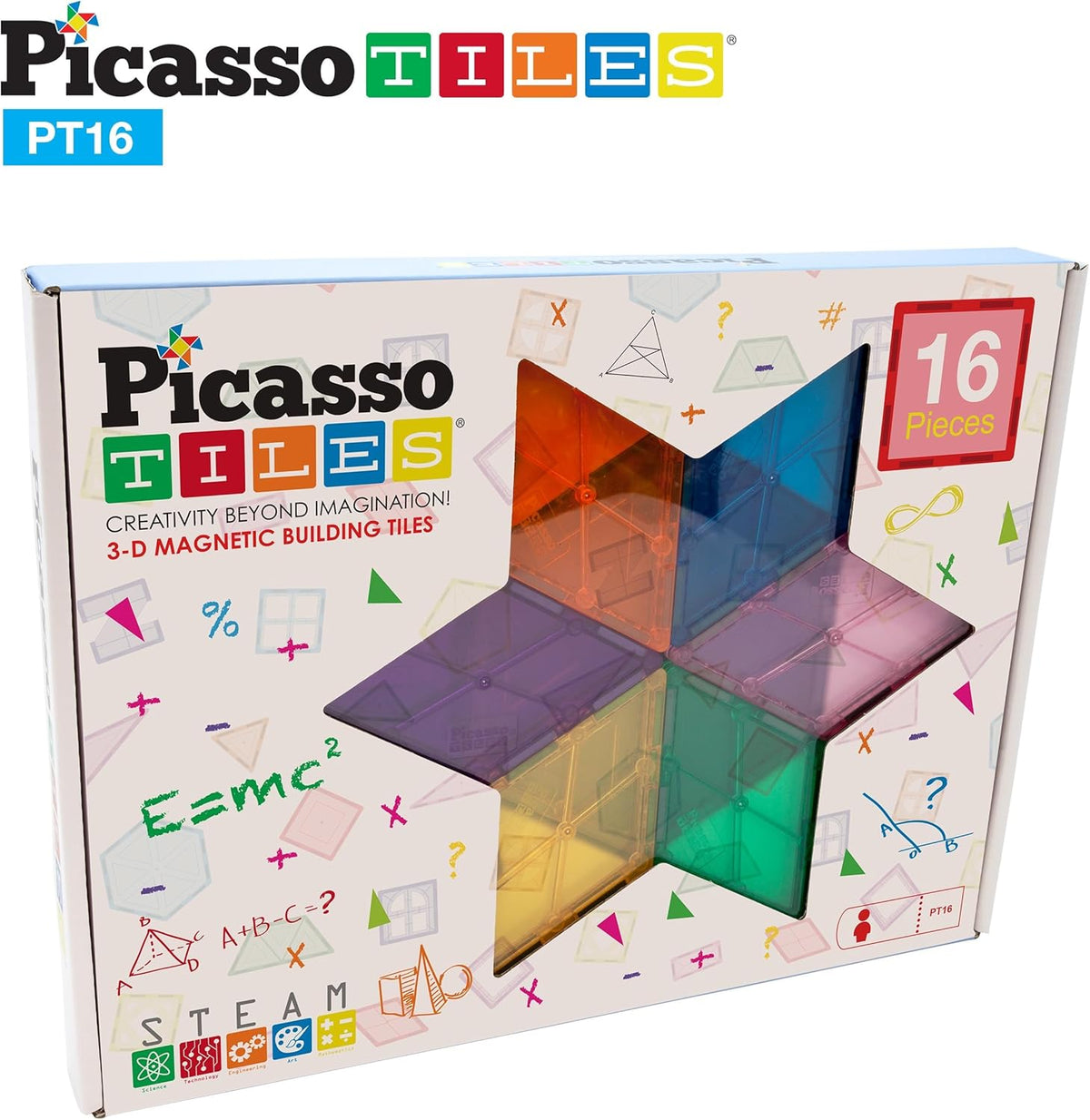 Picasso Magnetic Tiles 3D Geometry 16-Piece