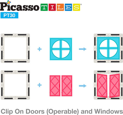 Picasso Magnetic Tiles Window and Door Clip-On Set 30-Piece