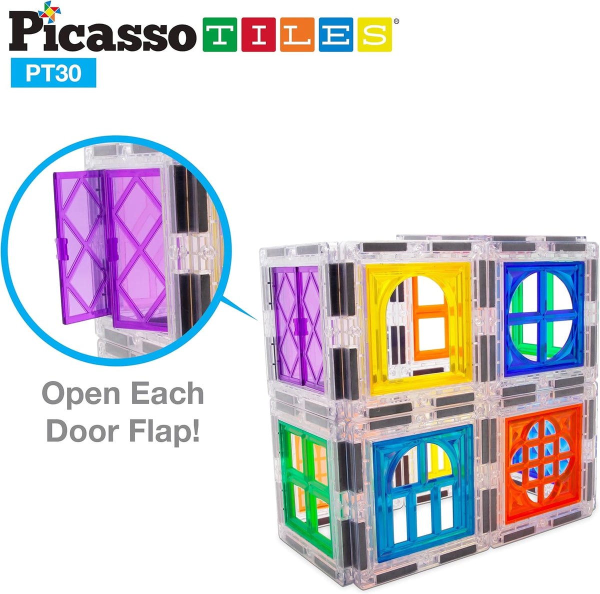 Picasso Magnetic Tiles Window and Door Clip-On Set 30-Piece