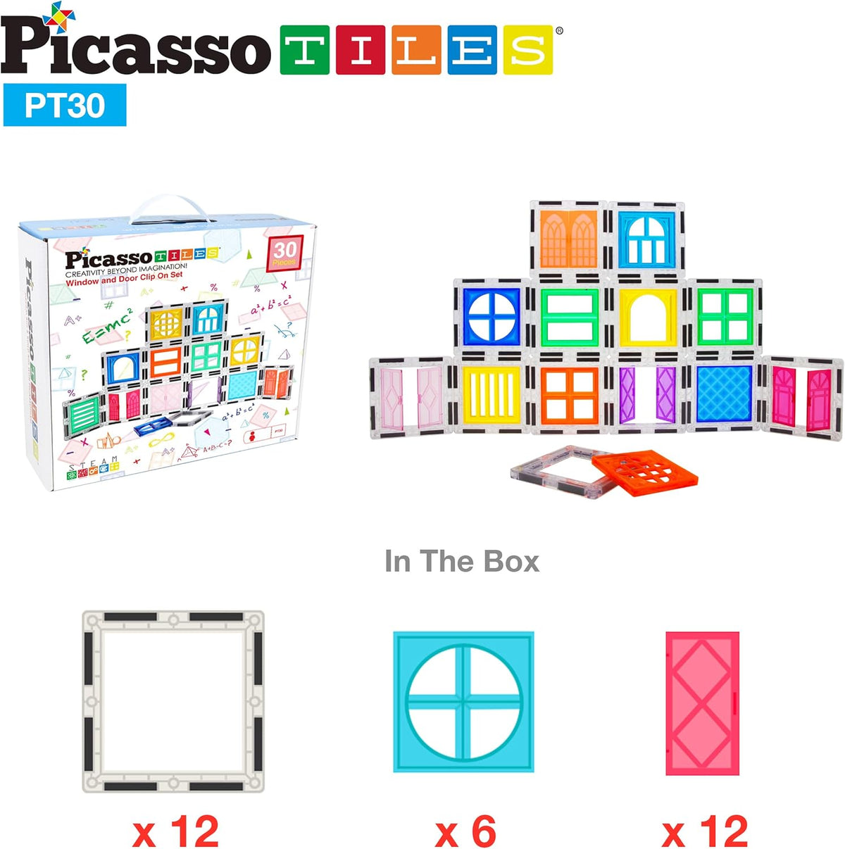 Picasso Magnetic Tiles Window and Door Clip-On Set 30-Piece