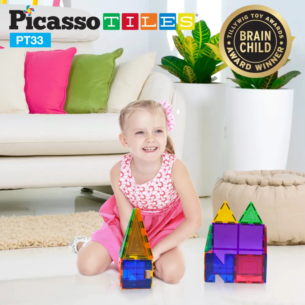 Picasso Magnetic Educational Building Tile Set 33-Pieces