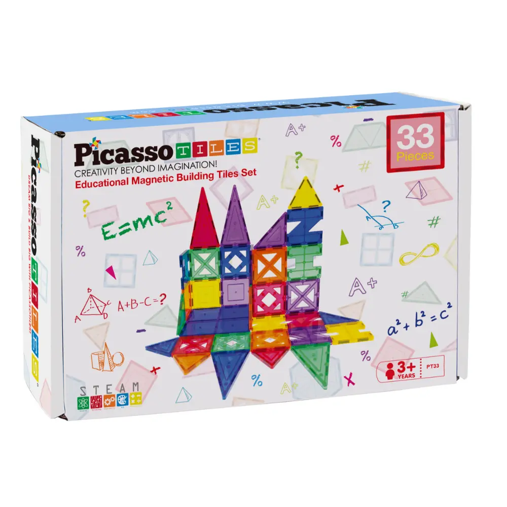 Picasso Magnetic Educational Building Tile Set 33-Pieces