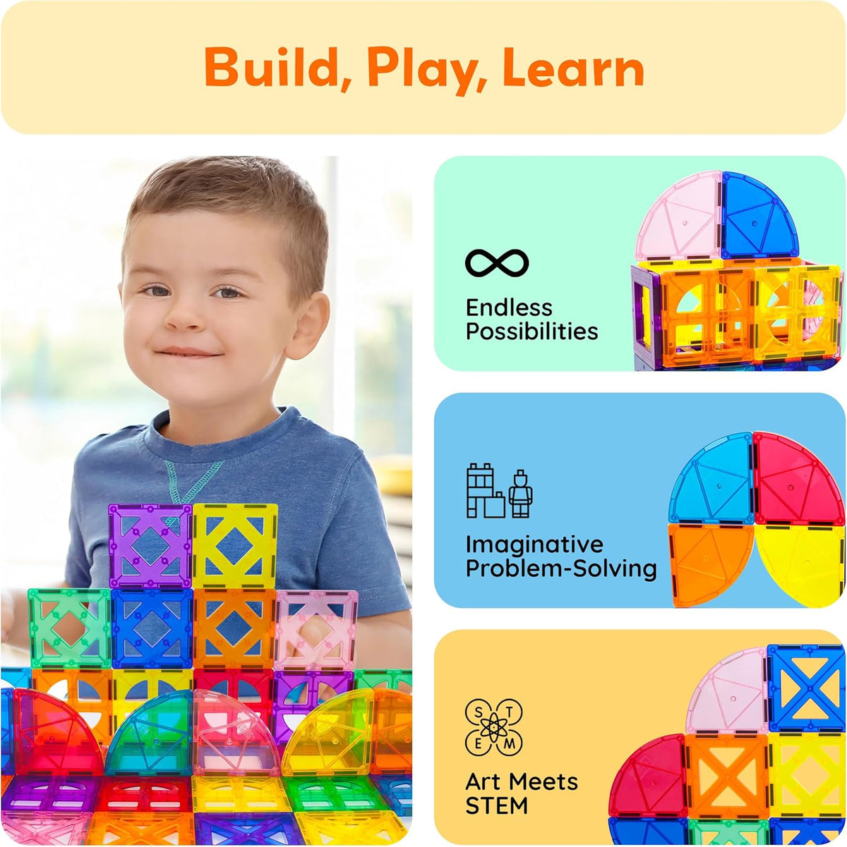 Picasso Magnetic Tiles Quarter Circle & Window Set 36-Piece
