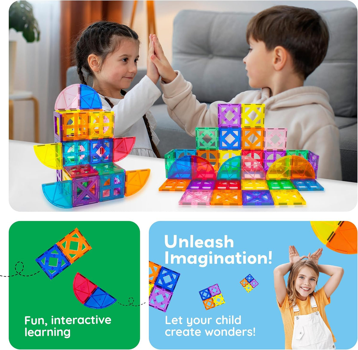 Picasso Magnetic Tiles Quarter Circle & Window Set 36-Piece