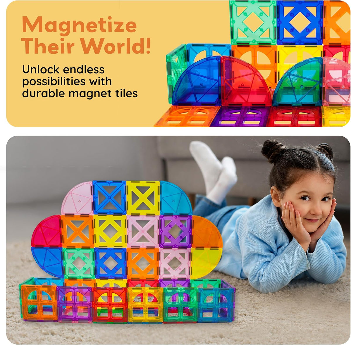 Picasso Magnetic Tiles Quarter Circle & Window Set 36-Piece