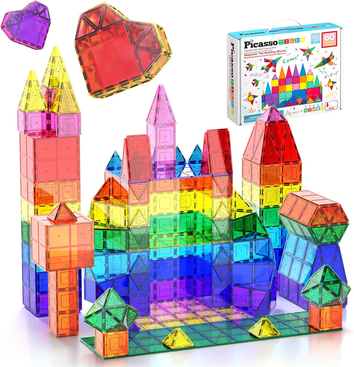 Picasso Magnetic Tiles Building Blocks 60-Piece