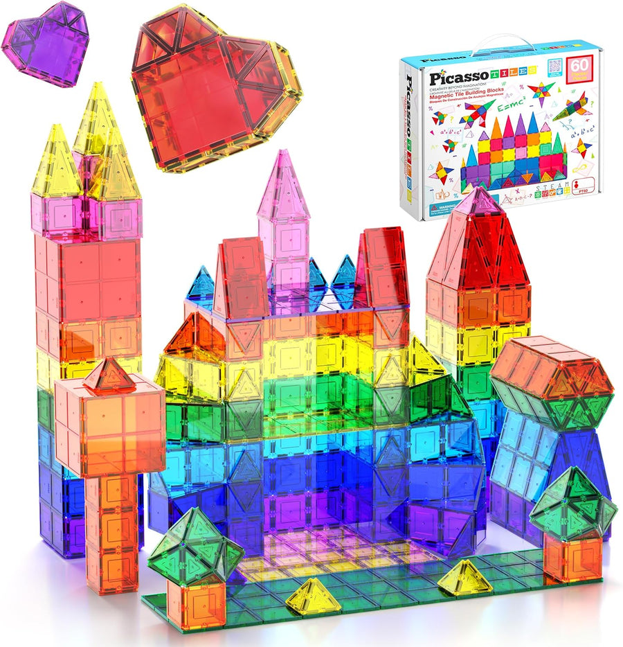 Picasso Magnetic Tiles Building Blocks 60-Piece