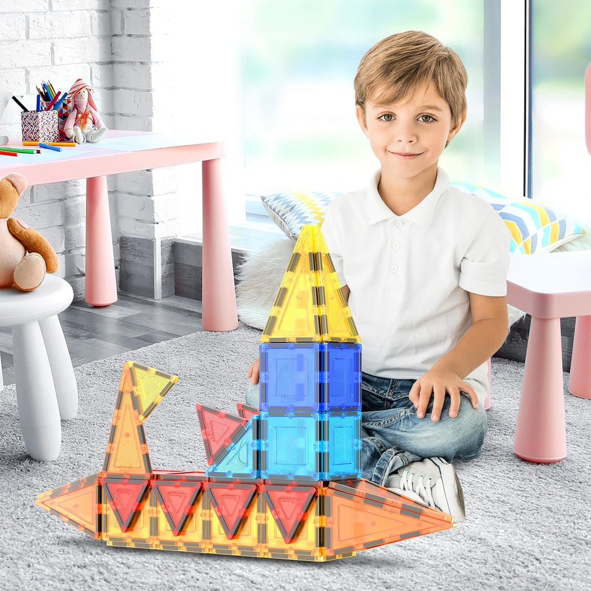 Picasso Magnetic Tiles Building Blocks 60-Piece