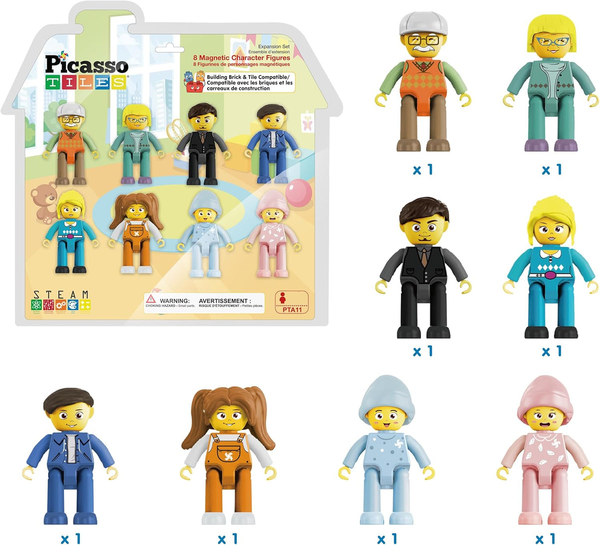 Picasso Magnetic Family Character Figures 8-Piece