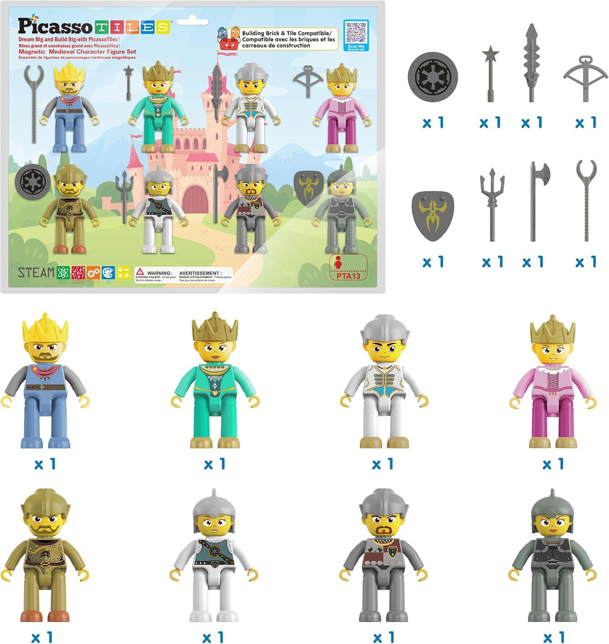 Picasso Magnetic Medieval Figures 8-Piece