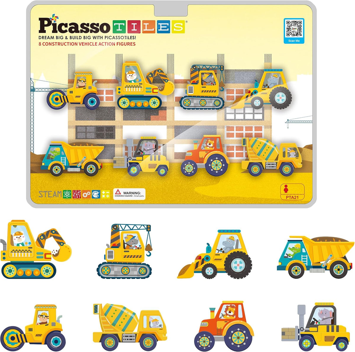Picasso Magnetic Block Construction Vehicle Truck 8-Piece
