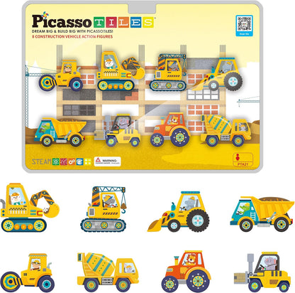 Picasso Magnetic Block Construction Vehicle Truck 8-Piece