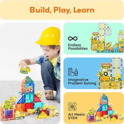 Picasso Magnetic Block Construction Vehicle Truck 8-Piece
