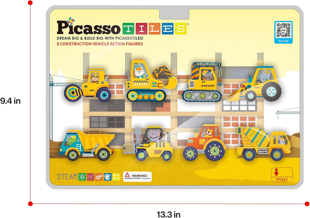 Picasso Magnetic Block Construction Vehicle Truck 8-Piece