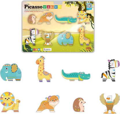 Picasso Magnetic Blocks Safari Animals 8-Piece