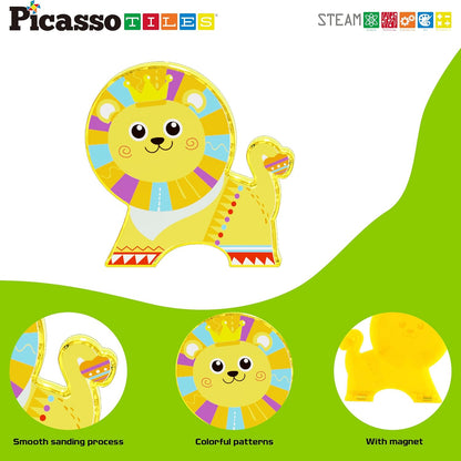 Picasso Magnetic Blocks Safari Animals 8-Piece