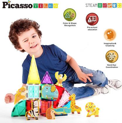 Picasso Magnetic Blocks Safari Animals 8-Piece