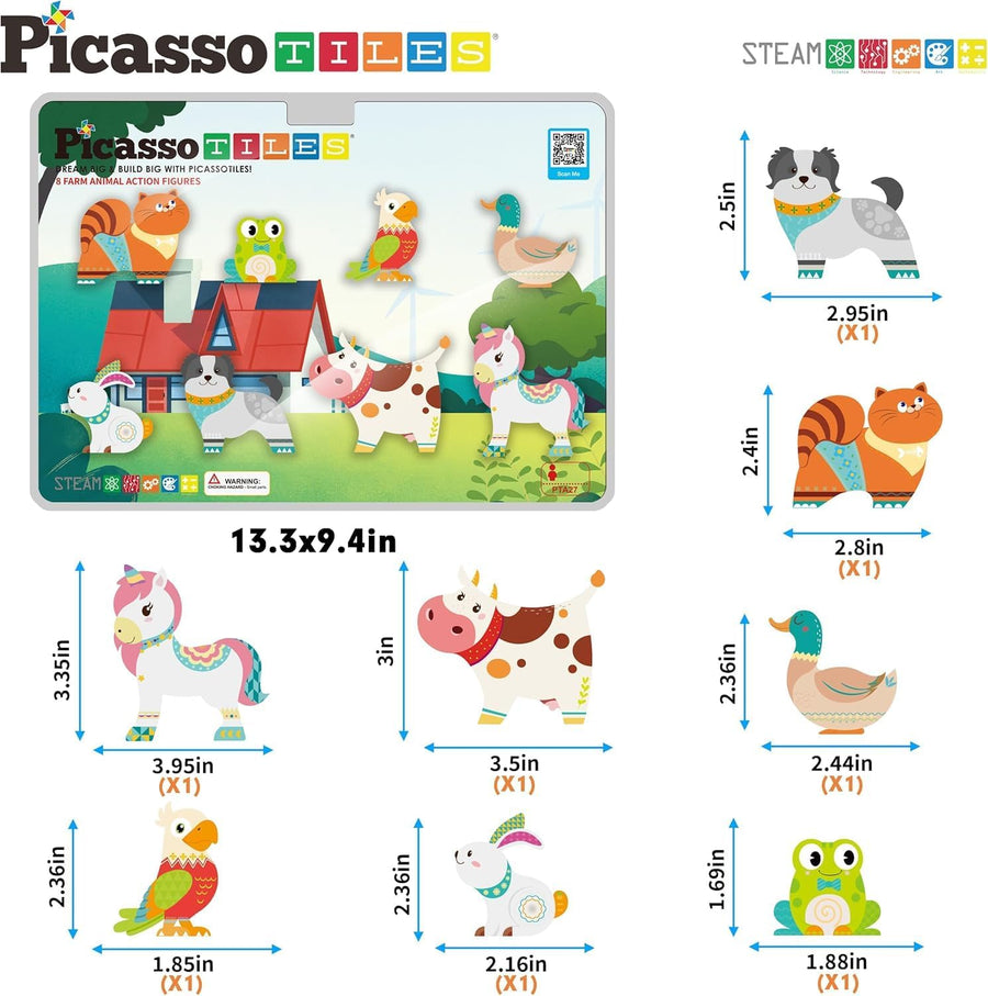 Picasso Magnetic Block Farm Animals 8-Piece