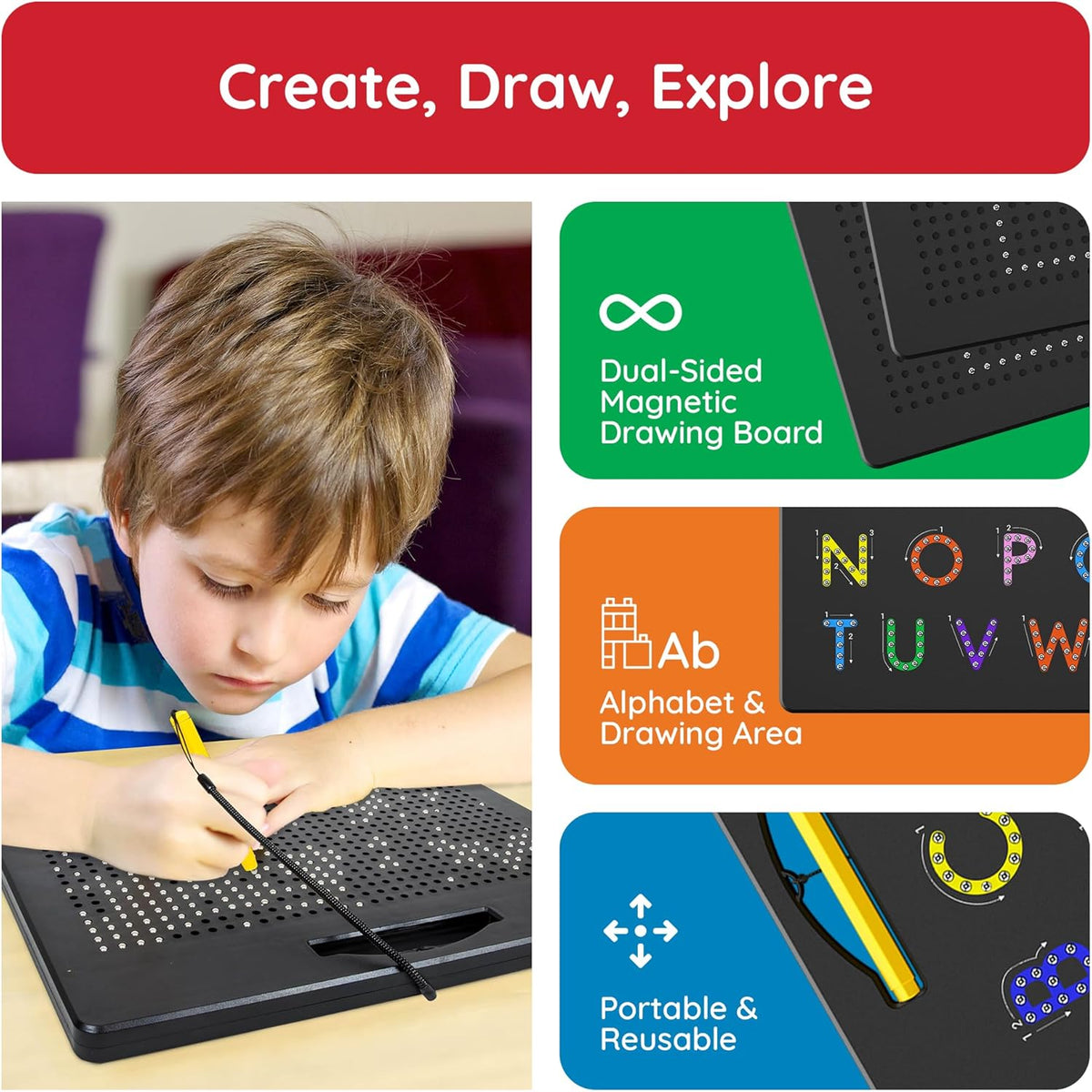 Picasso Magnetic Drawing Board Free Style Combo 2-In-1