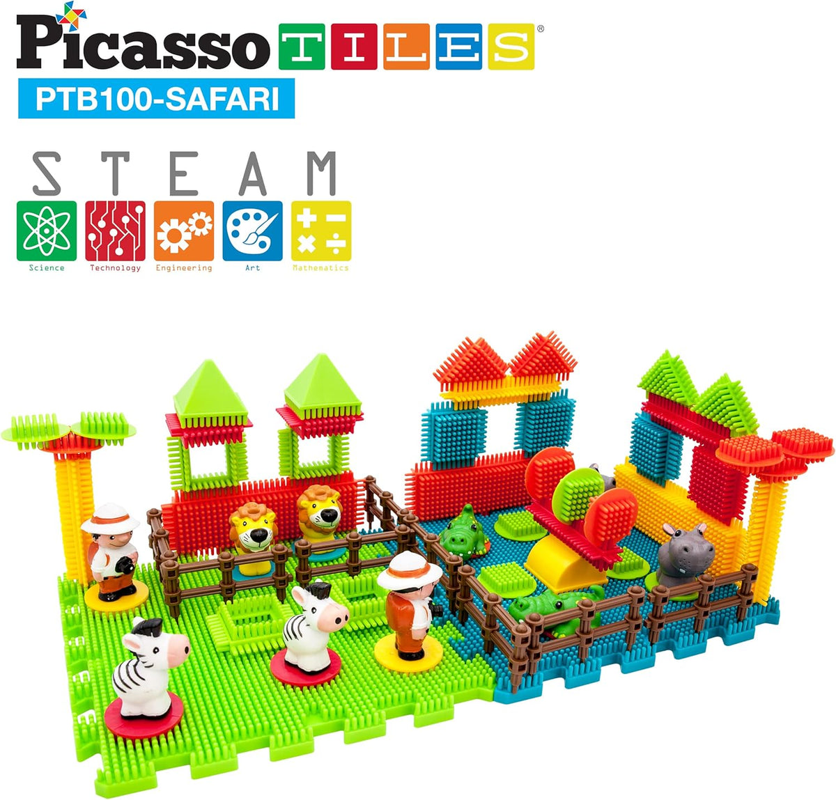Picasso Magnetic Blocks Hedgehog Safari Set 100-Piece