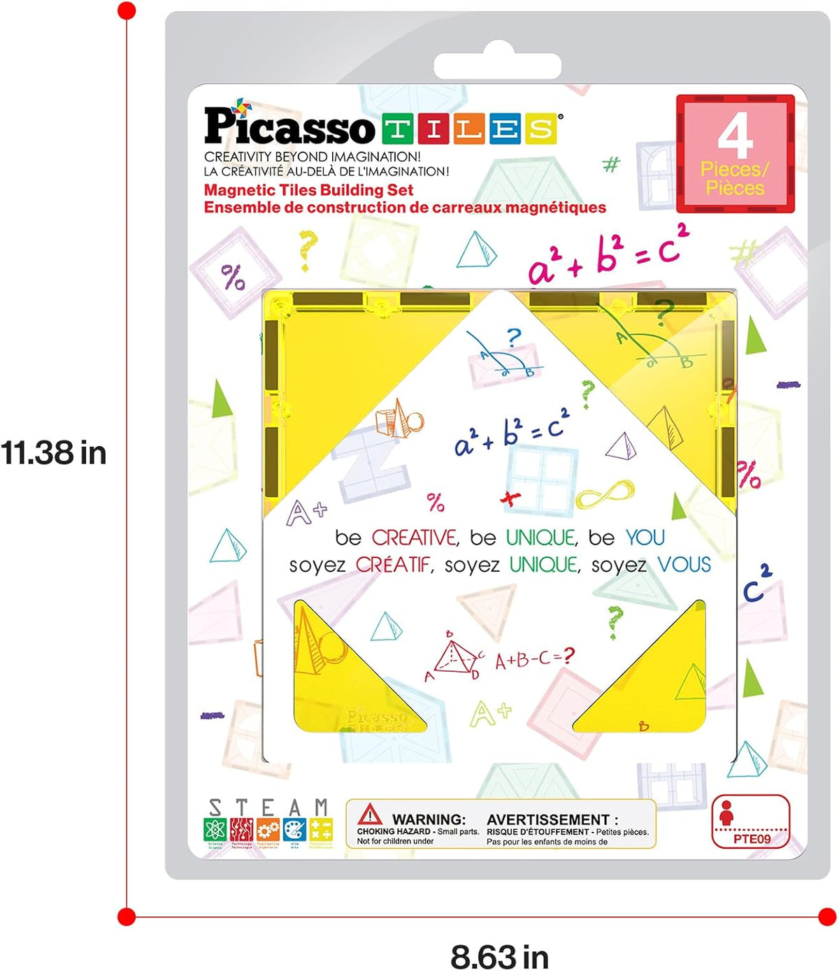 Picasso Magnetic Tiles Large Square Expansion 4-Piece