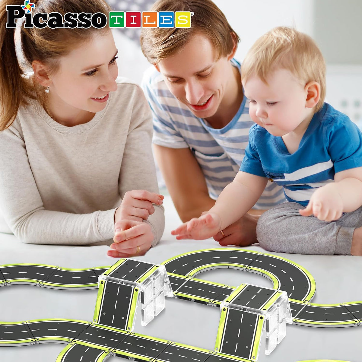 Picasso Magnetic Tiles Highway Printed Set 16-Piece