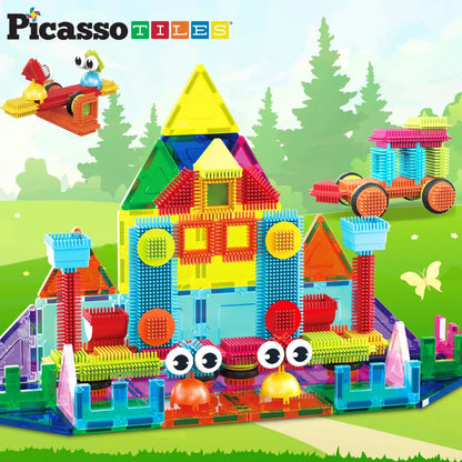 Picasso Magnetic Tiles with Hedgehog Building Block Set 75-Pieces